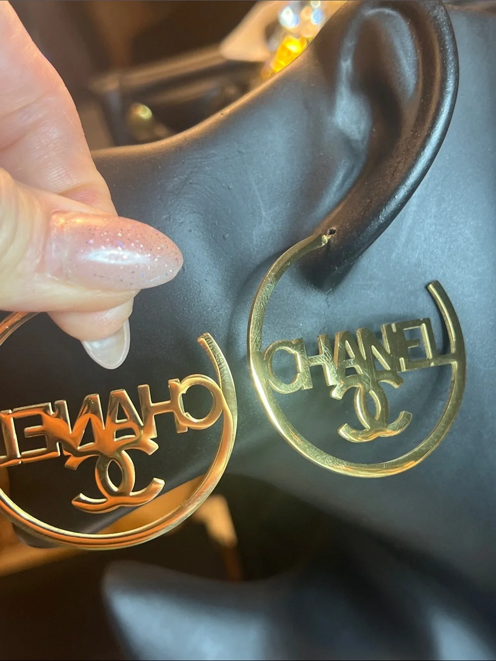 Inspired Gold Logo Hoop Earrings